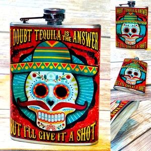 Totally Rad I Doubt Tequila Flask NWT